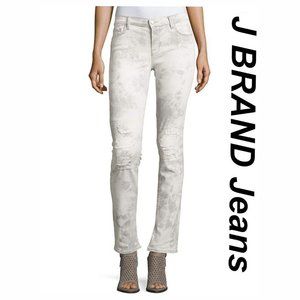 J Brand Mid-rise Fame Tie Died Distressed Jeans